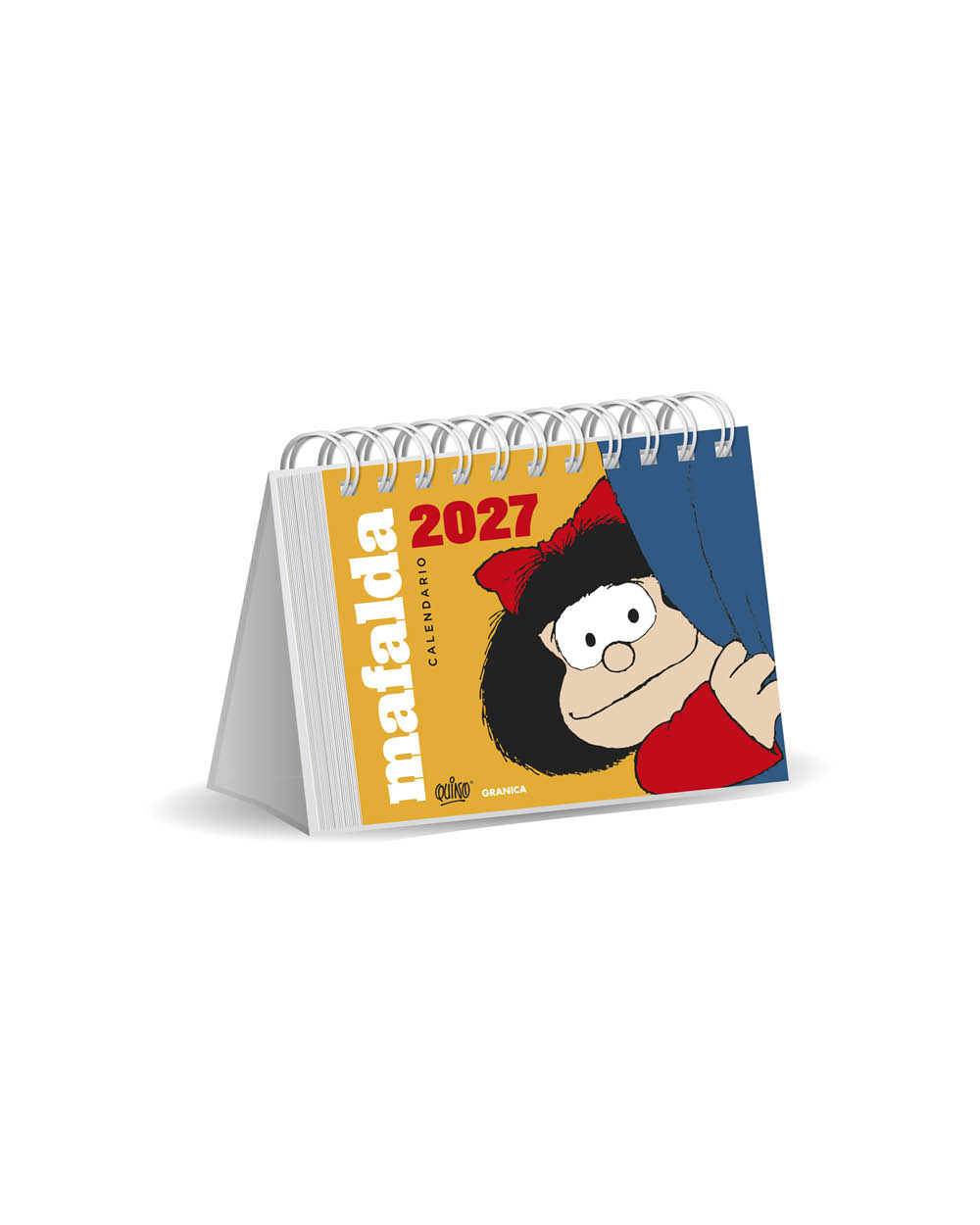 MAFALDA 2027. CALENDARIO DE ESCRITORIO AMARILLO SIN CAJA